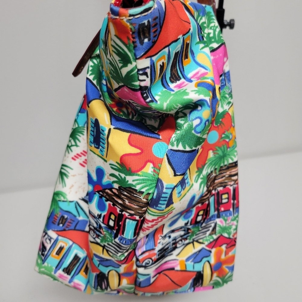 Dooney & Bourke (Rare) Sandbar Tropical Print Satchel Carry On Purse. - Picture 5 of 14